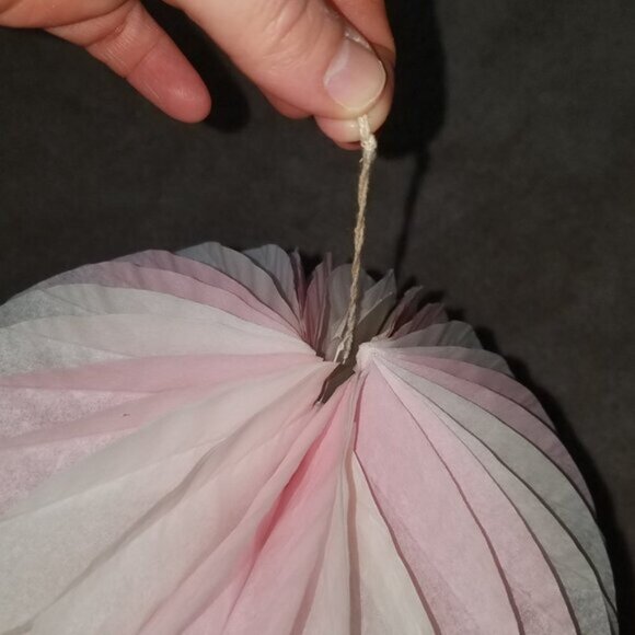 VTG 2 Pink Honeycomb Hot Air Balloon Lot Hanging Decoration 13.75" Easter - Picture 5 of 8